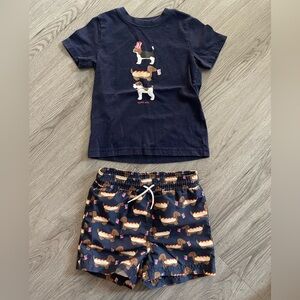 Janie and Jack hot dog swim trunks & shirt